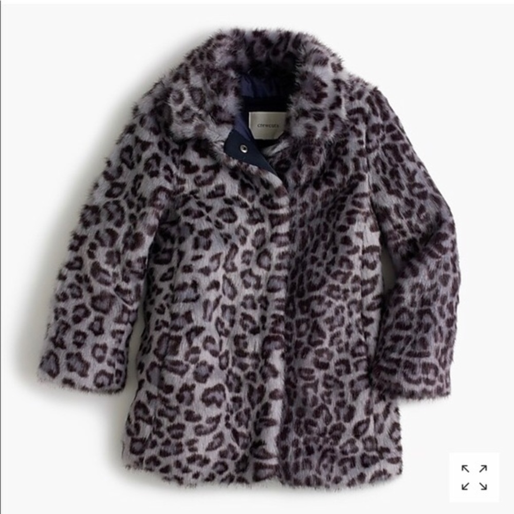 Crewcuts Faux Fur Leopard Cheetah Coat 4-5 EEUC